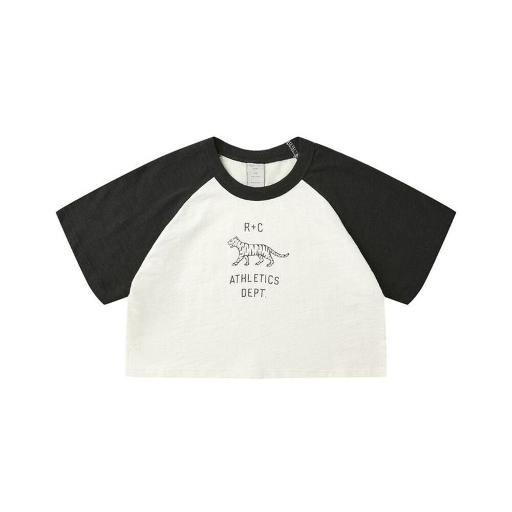 Rylee & Cru Girls  Raglan Crop Tee, Ivory